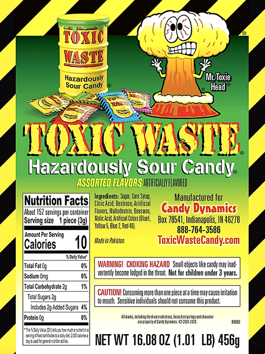 Toxic Waste Green Sour Candy 42γρ