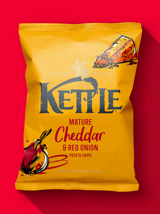 Kettle Τσιπς Irish Cheddar & Κόκκινο Κρεμμύδι 130g
