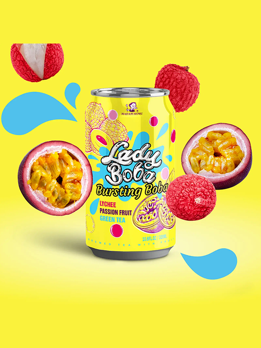 Lady Boba Bubble Tea Lychee & Passion Fruit 320ml