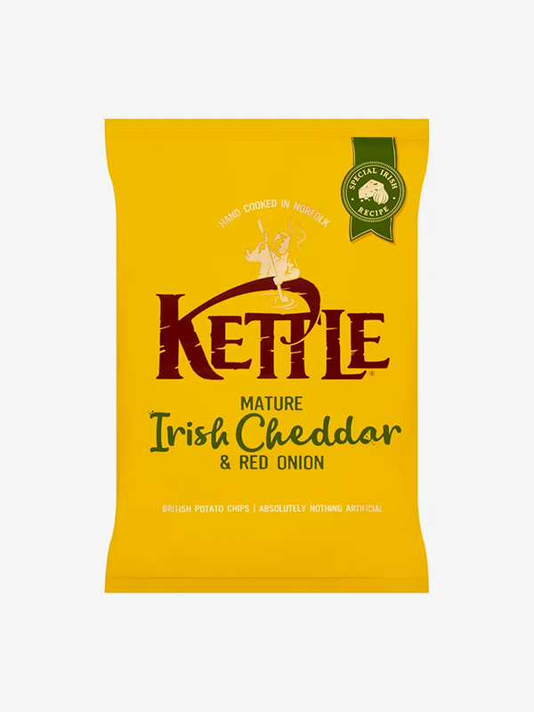 Kettle Τσιπς Irish Cheddar & Κόκκινο Κρεμμύδι 130g