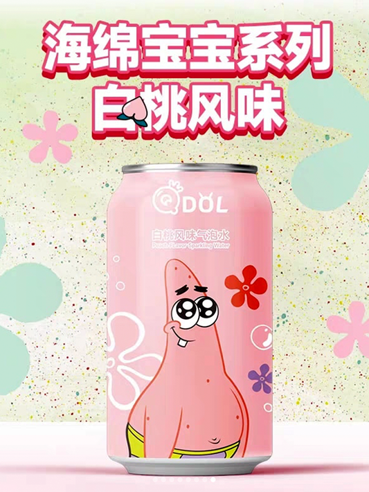 Qdol SpongeBob Sparkling Water Peach 330ml