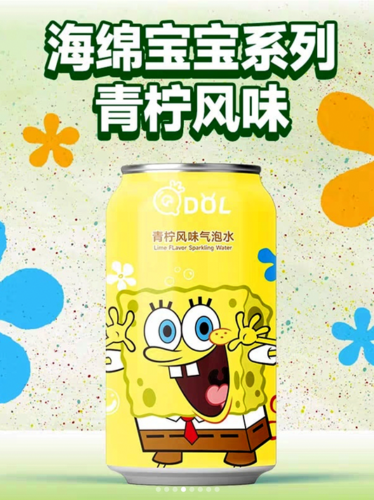 Qdol SpongeBob Sparkling Water Lime 330ml