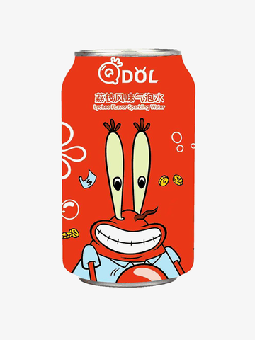 Qdol SpongeBob Sparkling Water Lychee 330ml
