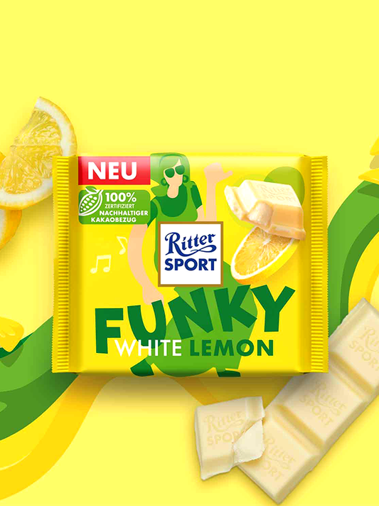 Ritter Sport Funky White Lemon Chocolate 100g