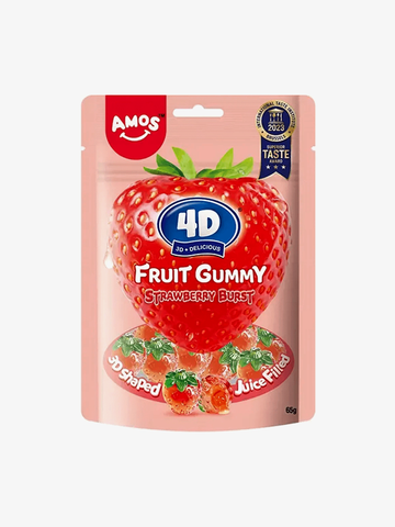 Amos 4D Fruit Strawberry Burst Gummy 65g