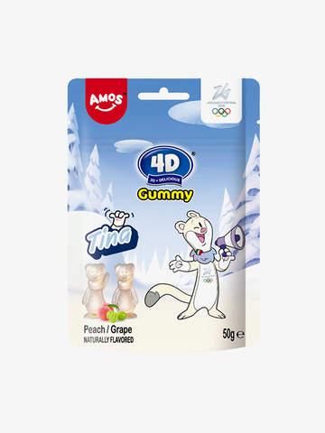 Amos 4D Tina Gummy Peach & Grape 65g