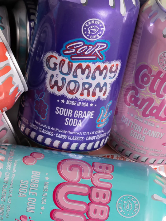 Candy Lips Gummy Worm Sour Grape 355ml