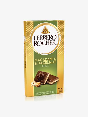 Ferrero Rocher Hazelnut & Macadamia Chocolate Bar 90g