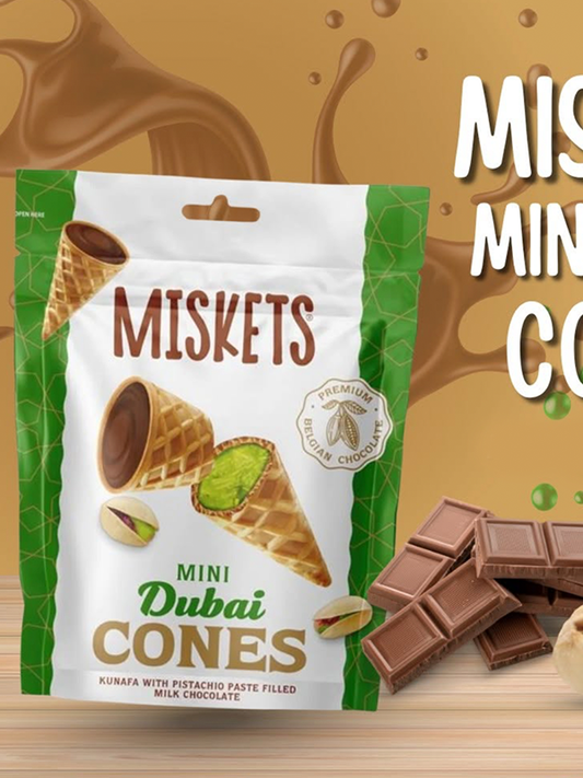 Miskets Milk Chocolate Filled Dubai Cornet 50g