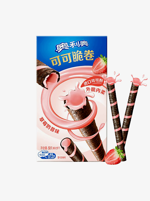 Oreo Cocoa Crisp Roll Strawberry Milkshake 50g