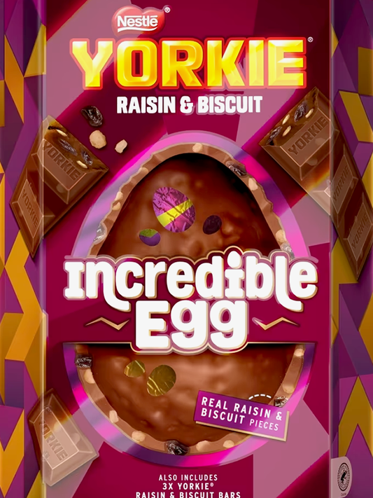 Nestle Yorkie Raisin & Biscuit Incredible Easter Egg 380g