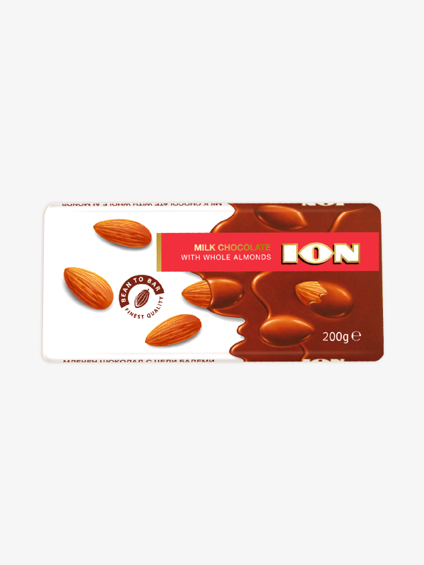 ION Milk Chocolate with Whole Almonds 200g