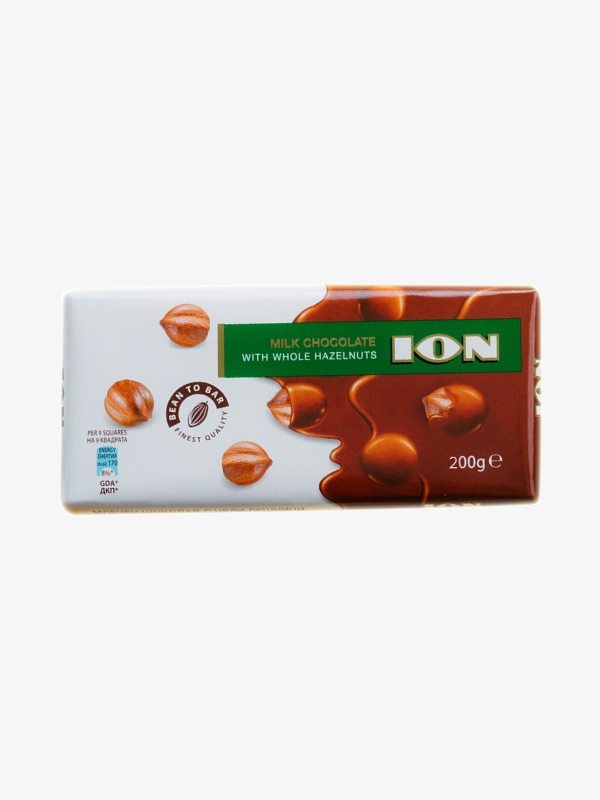 <tc>ION Milk Chocolate with Whole Hazelnuts 200g</tc>