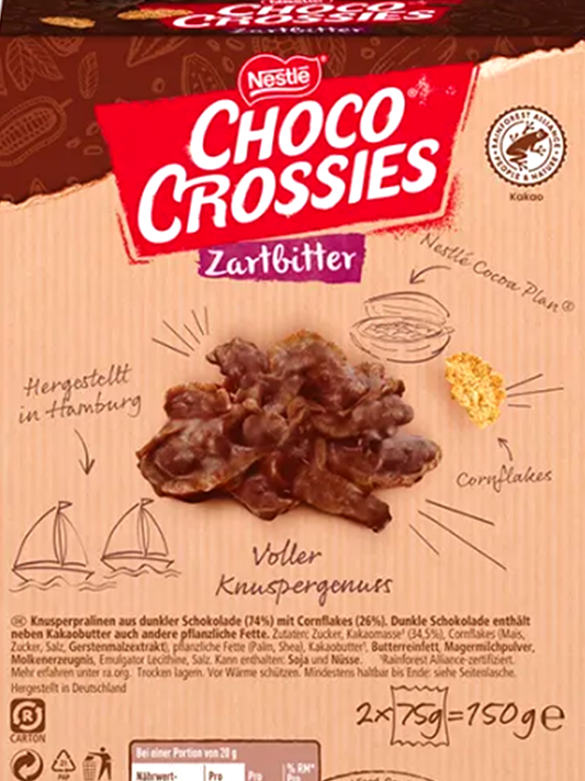 <tc>Nestlé Choco Crossies Dark Choc 150g</tc>